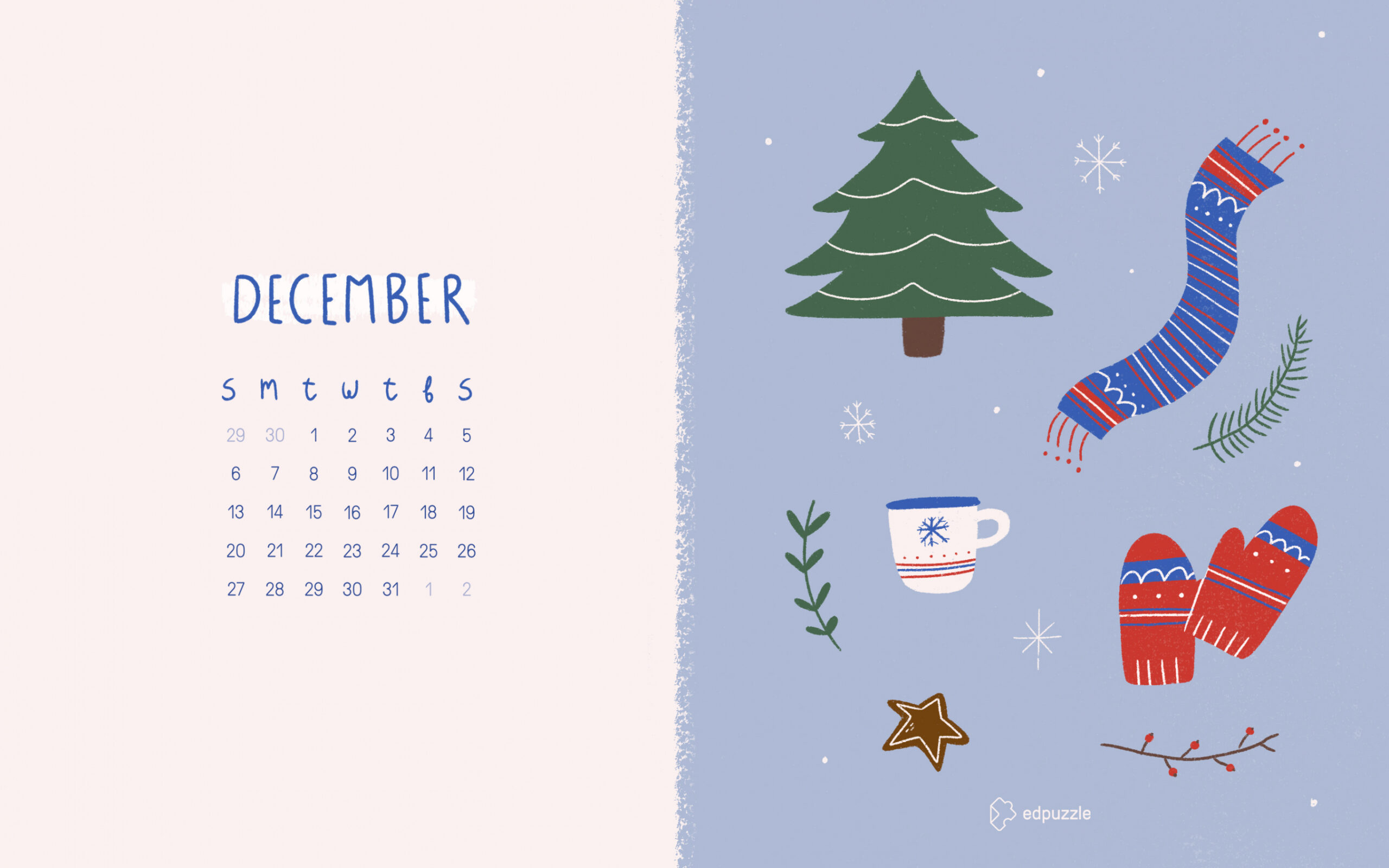 December Calendar Wallpaper  Edpuzzle Blog