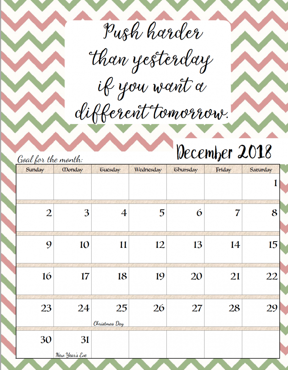 December  Calendar With Quotes  Free printable calendar