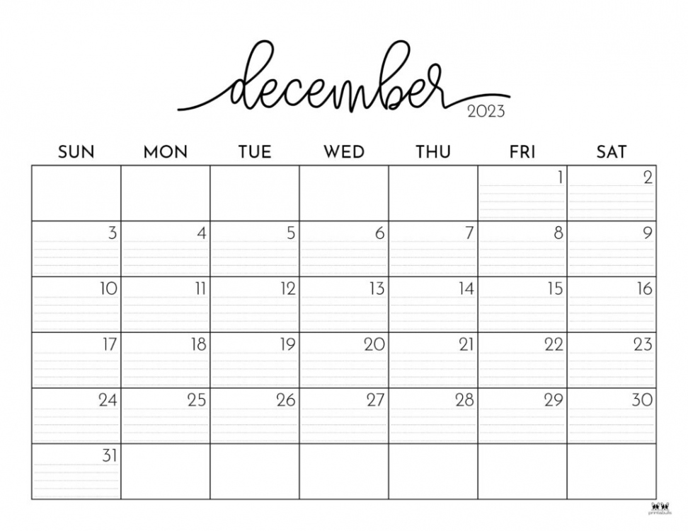 December  Calendars -  FREE Printables  Printabulls