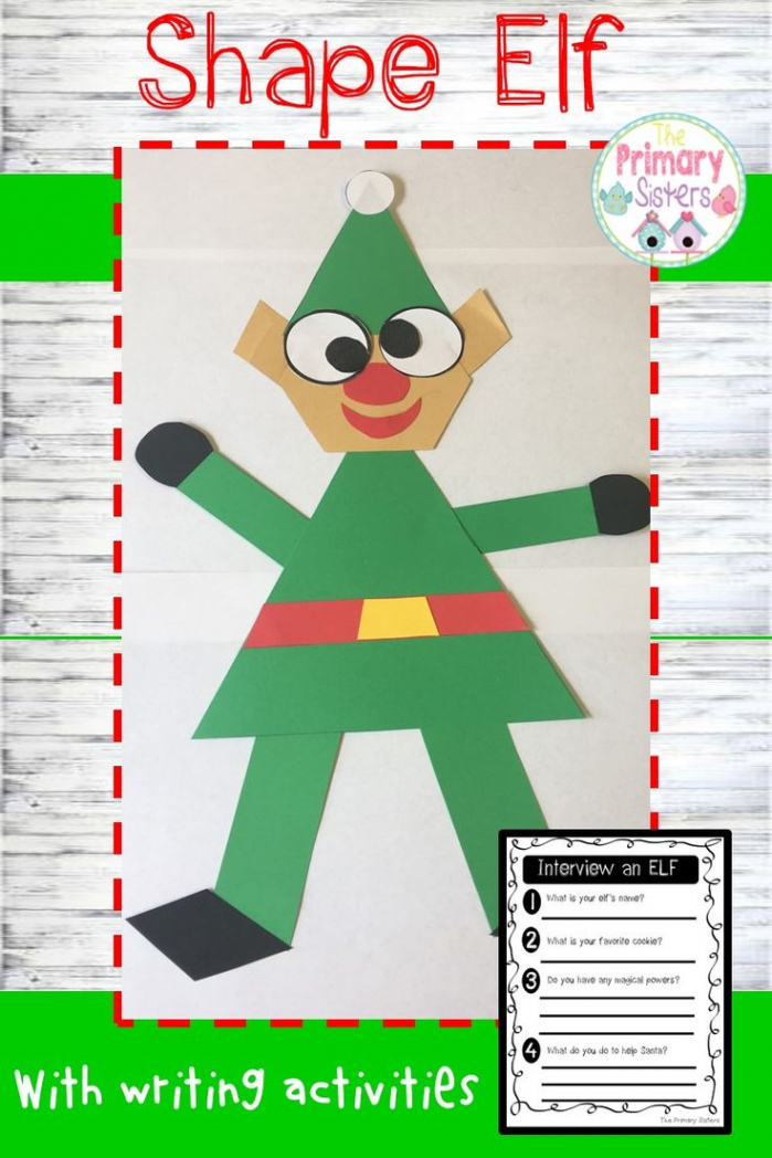 December/Christmas Shape elf is here! Fun Christmas craft that