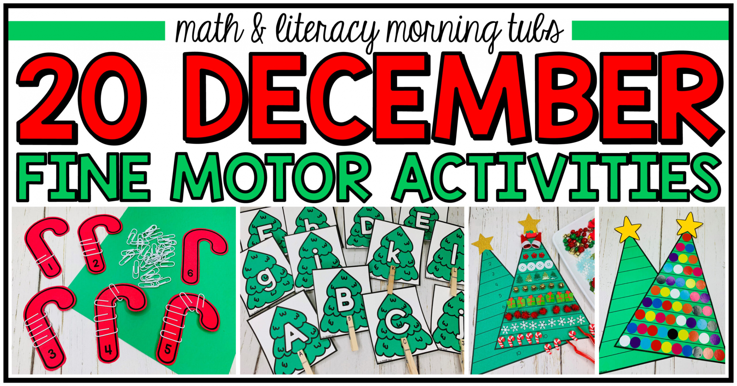 December Fine Motor Activities for Morning Tubs - One Sharp Bunch