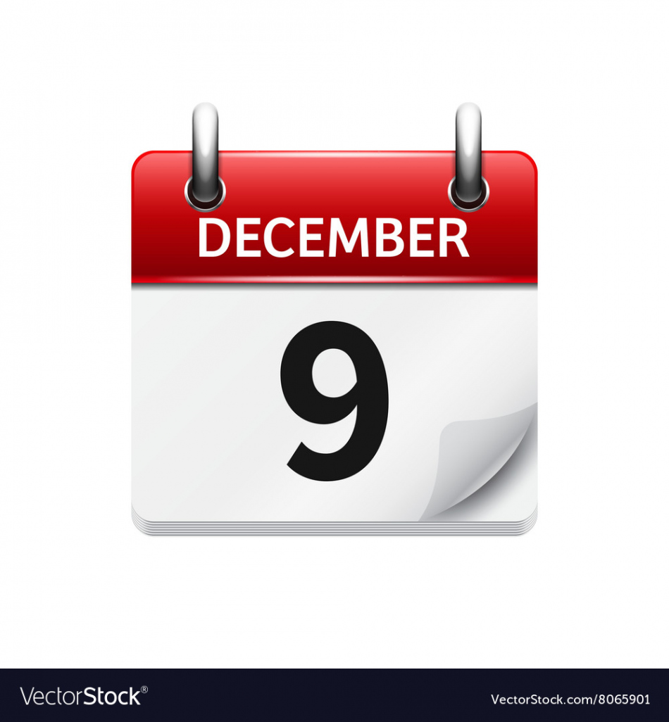 December  flat daily calendar icon date Vector Image