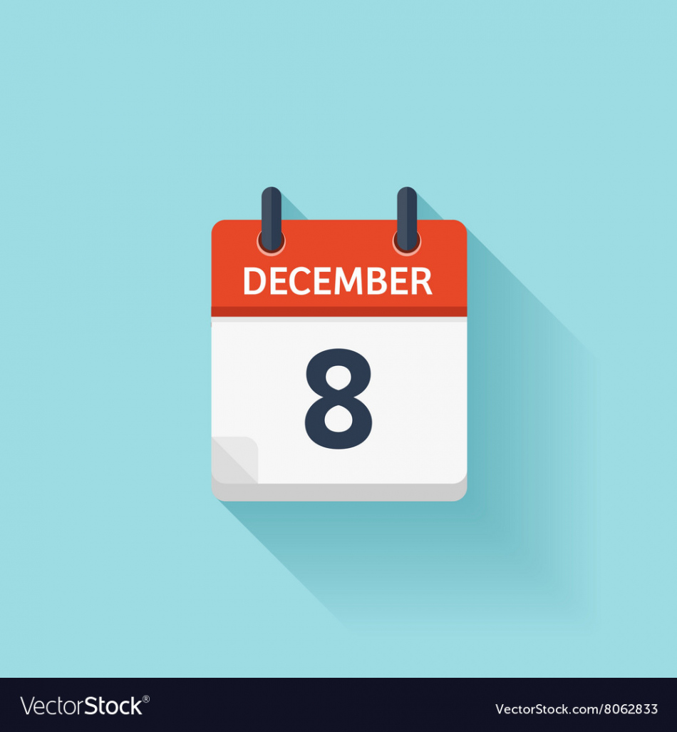 December  flat daily calendar icon date Vector Image