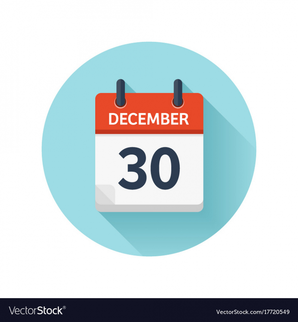 December  flat daily calendar icon date Vector Image