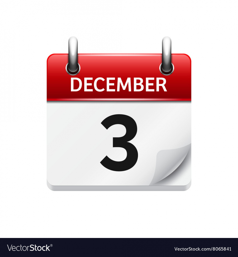 December  flat daily calendar icon date Vector Image