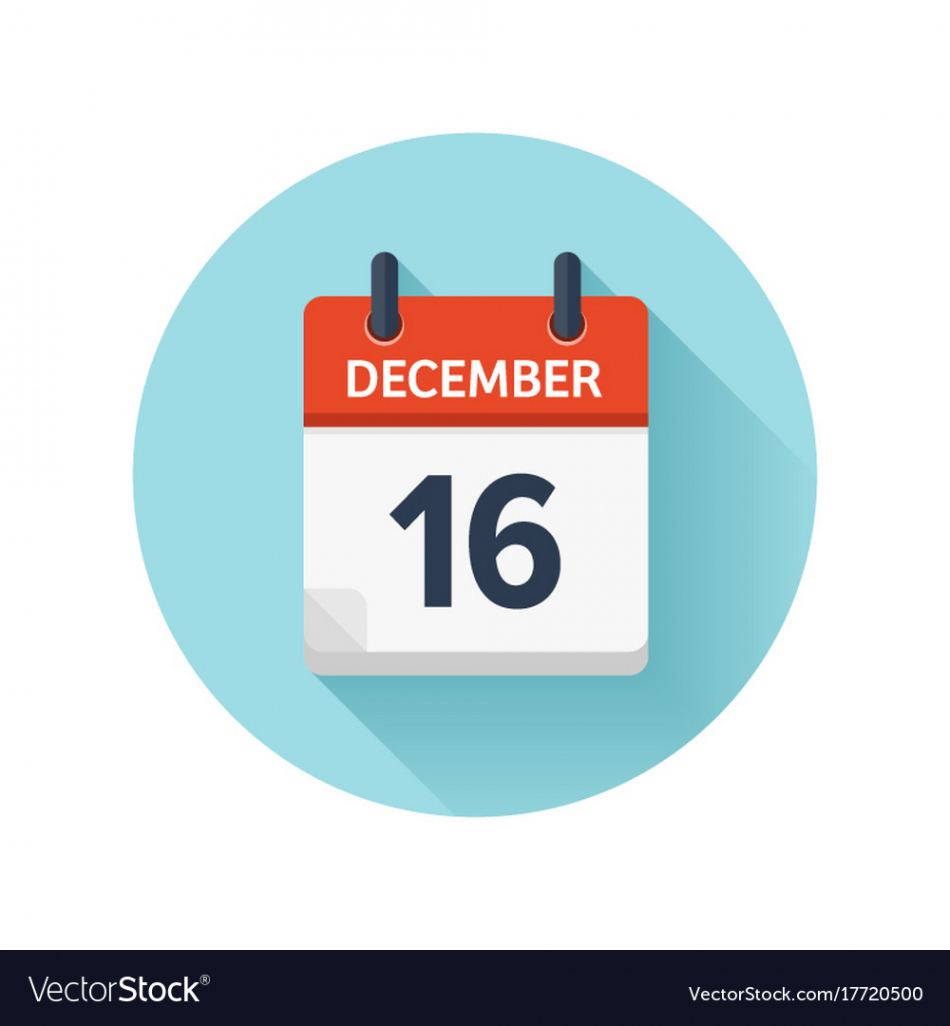 December  flat daily calendar icon date Vector Image