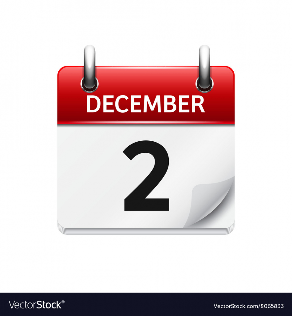 December  flat daily calendar icon date Vector Image