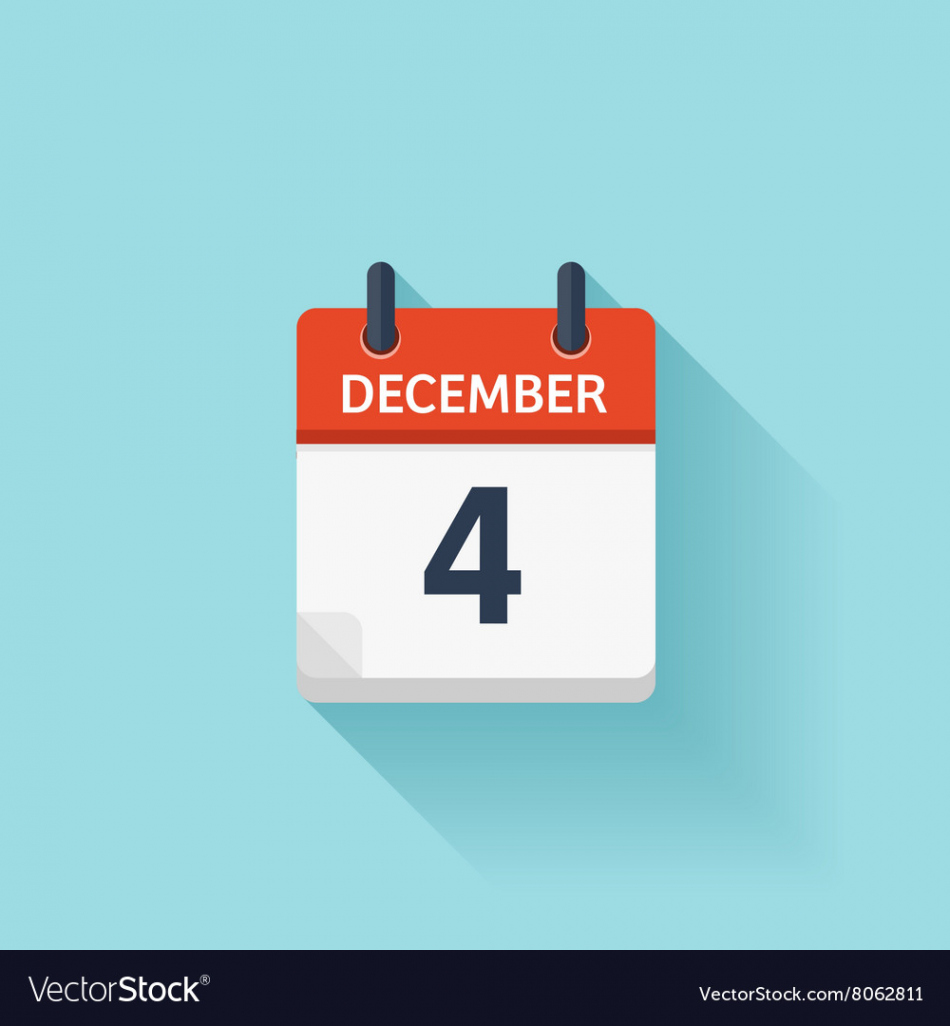 December  flat daily calendar icon date Vector Image