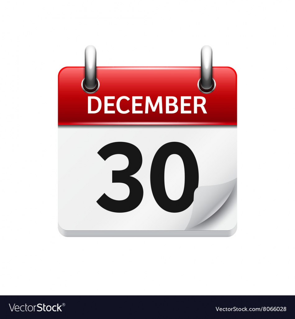 December  flat daily calendar icon Royalty Free Vector