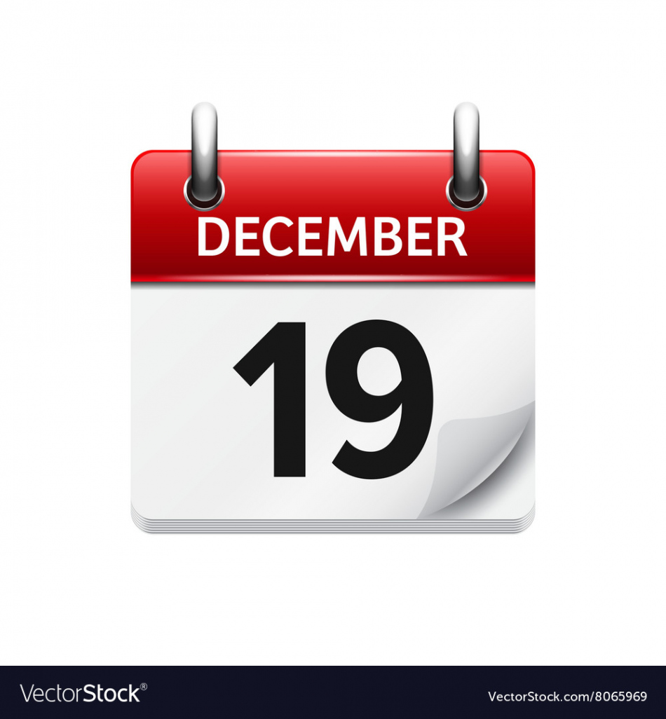 December  flat daily calendar icon Royalty Free Vector