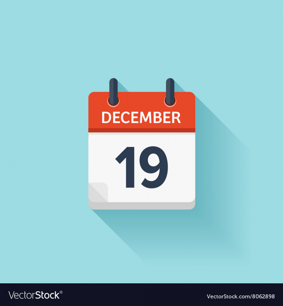 December  flat daily calendar icon Royalty Free Vector