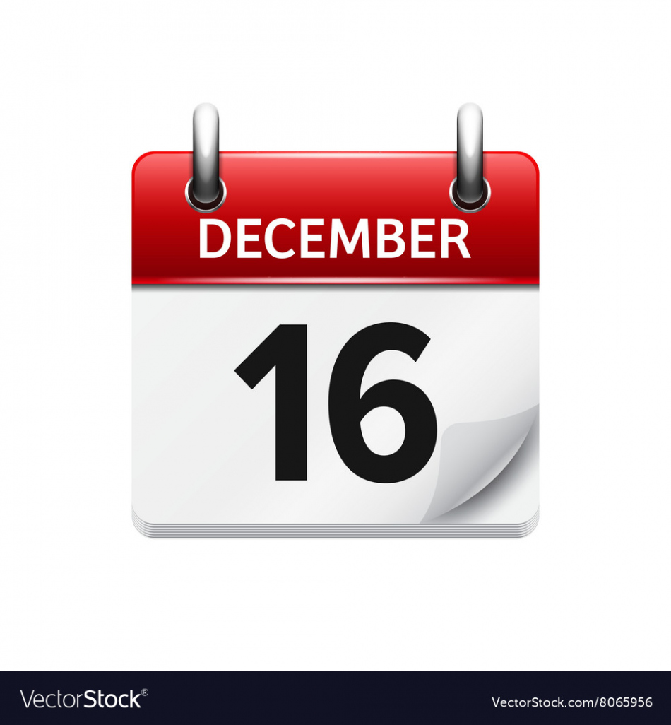 December  flat daily calendar icon Royalty Free Vector