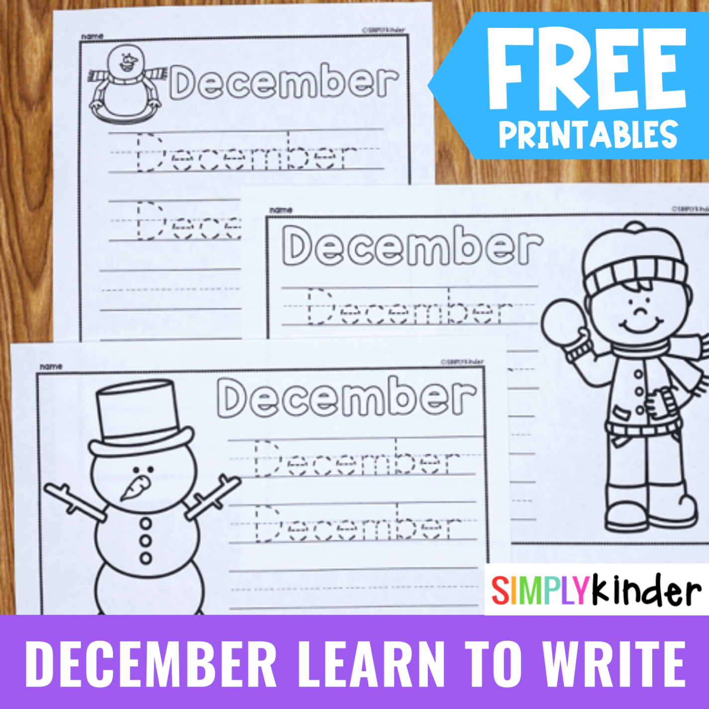 December Learn to Write - Simply Kinder