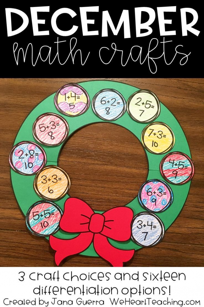 December Math Crafts  Winter Activities Bulletin Board