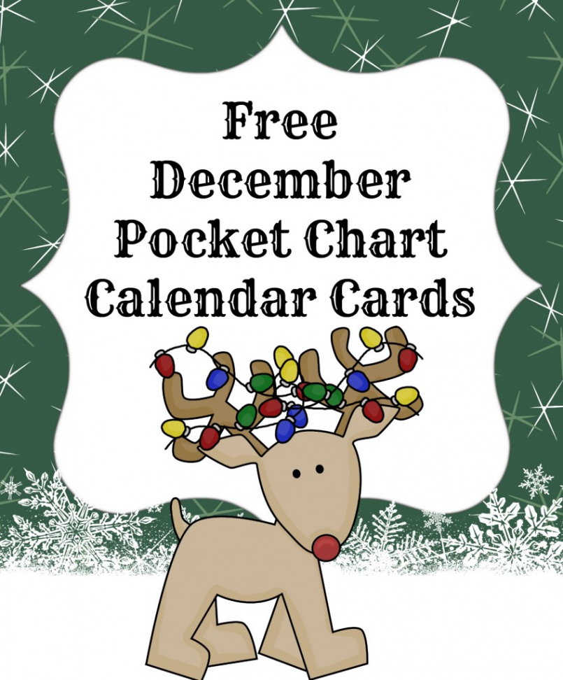 December Pocket Chart Calendar Collection Free Printable - Only