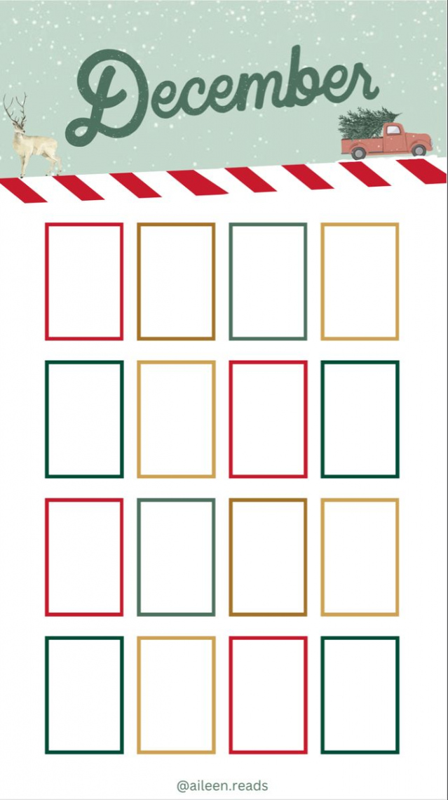 December Reading Tracker in   Book template, Book worms