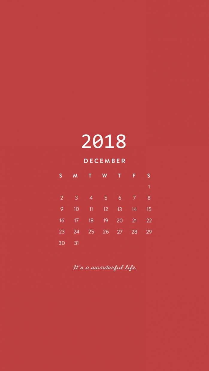 December Red Background Smartphone Calendar Wallpaper  Kalender