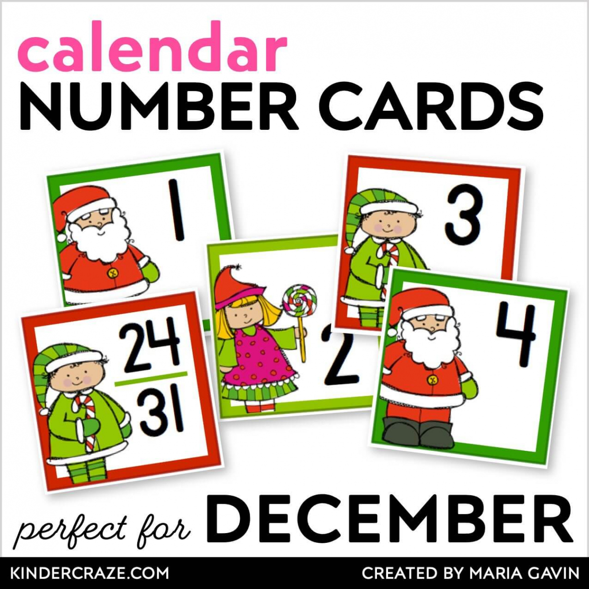 December Santa Calendar Numbers - Kinder Craze