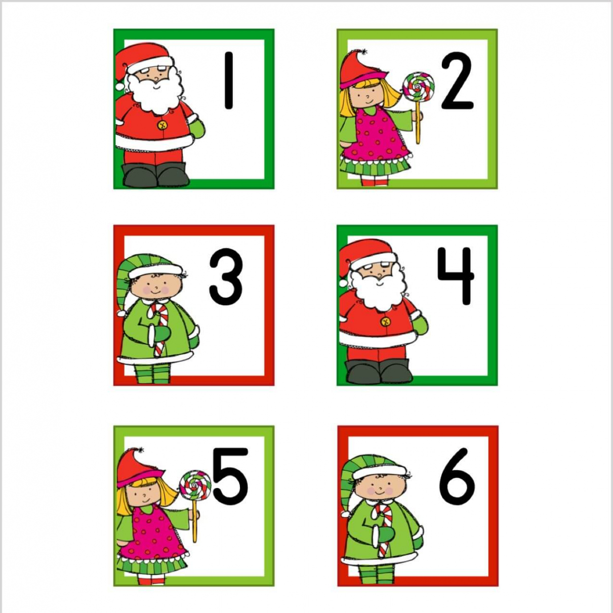 December Santa Calendar Numbers - Kinder Craze