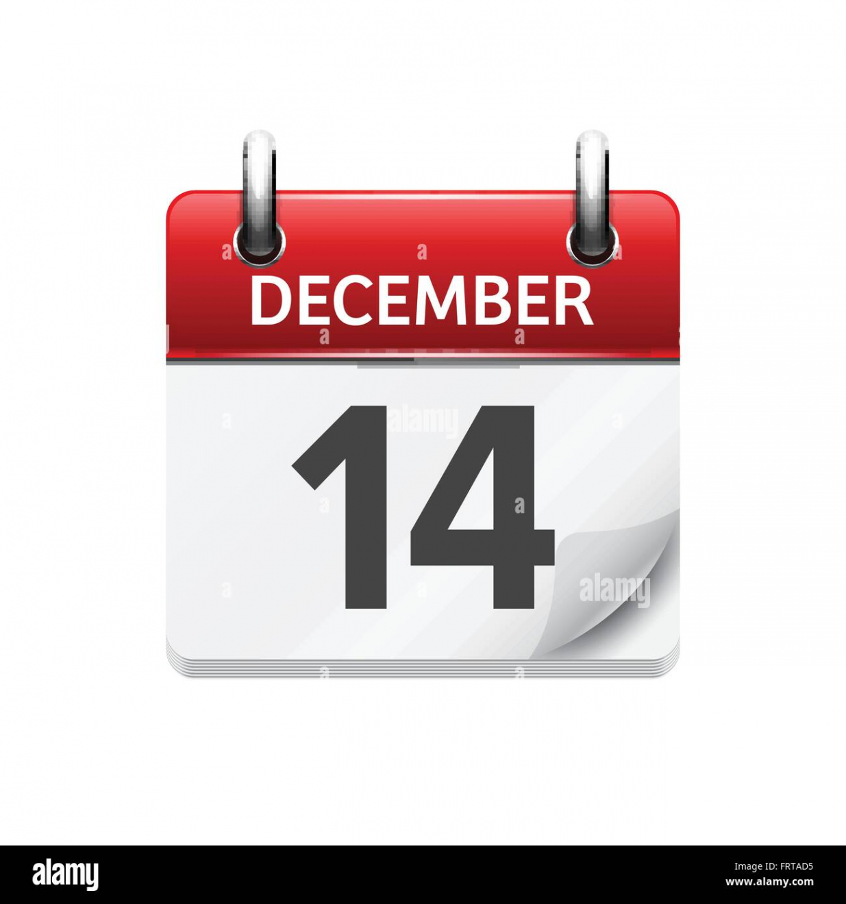 December . Vector flat daily calendar icon