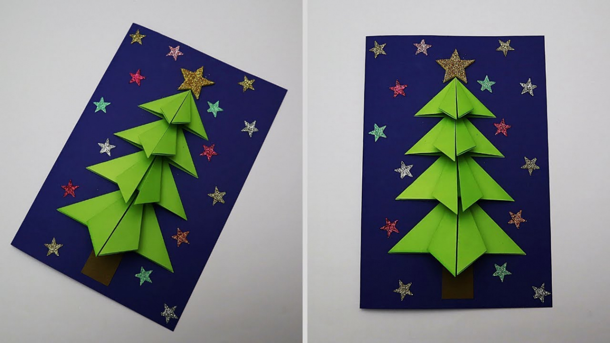 DIY D Christmas Tree Card  How to Make Christmas Greeting Card  Handmade  Cards