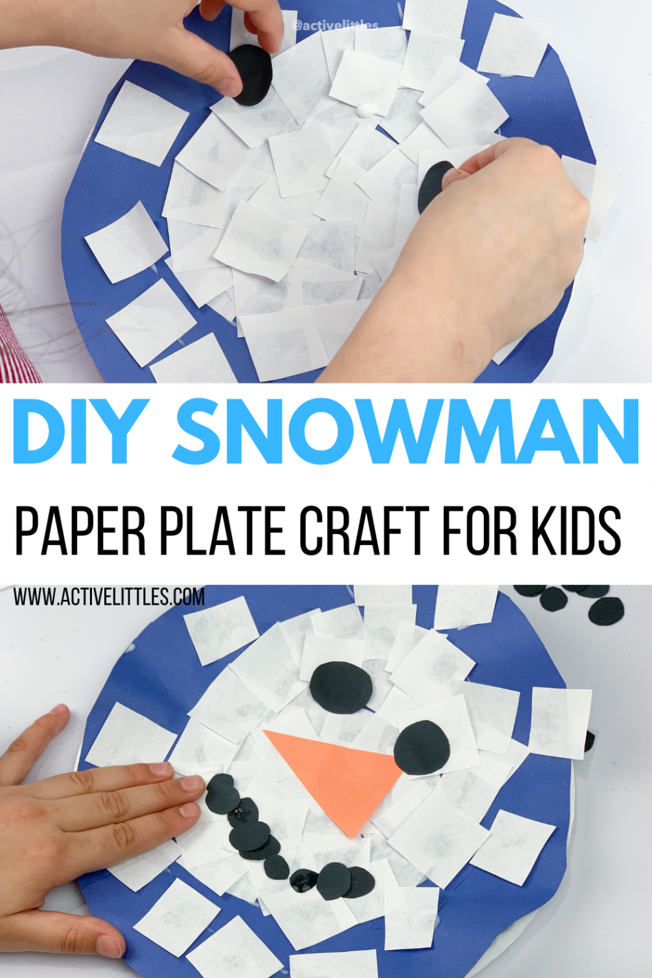 DIY Snowman Paper Plate Craft for Kids - Active Littles