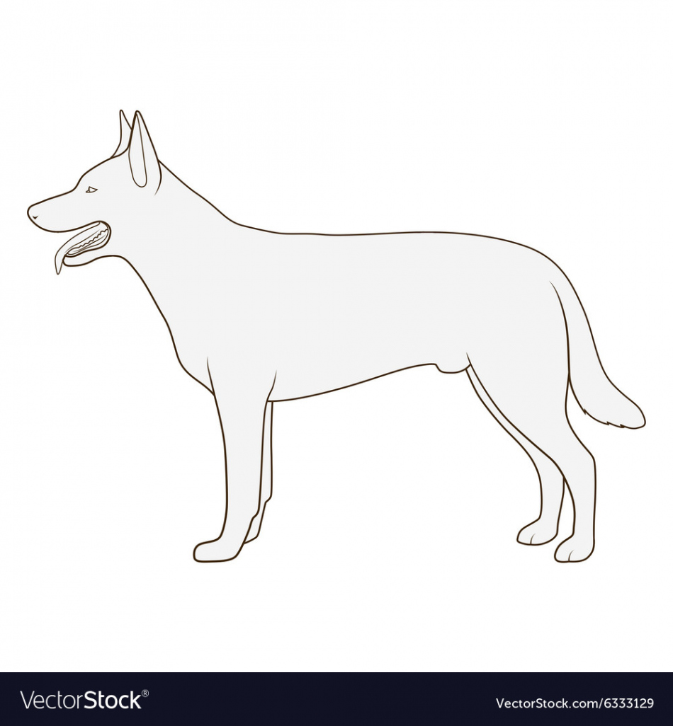 Dog side view scheme silhouette Royalty Free Vector Image