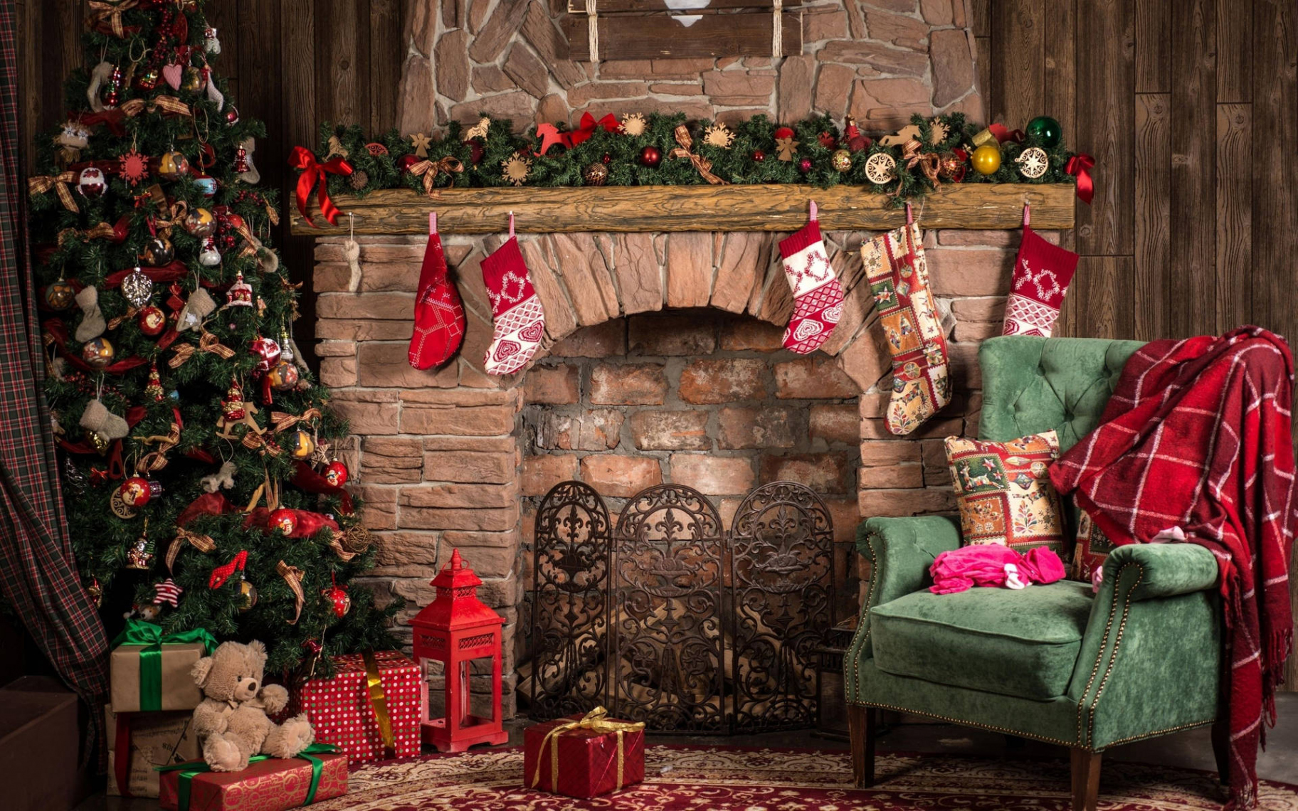 Download Cozy Christmas Aesthetic Fireplace Wallpaper  Wallpapers