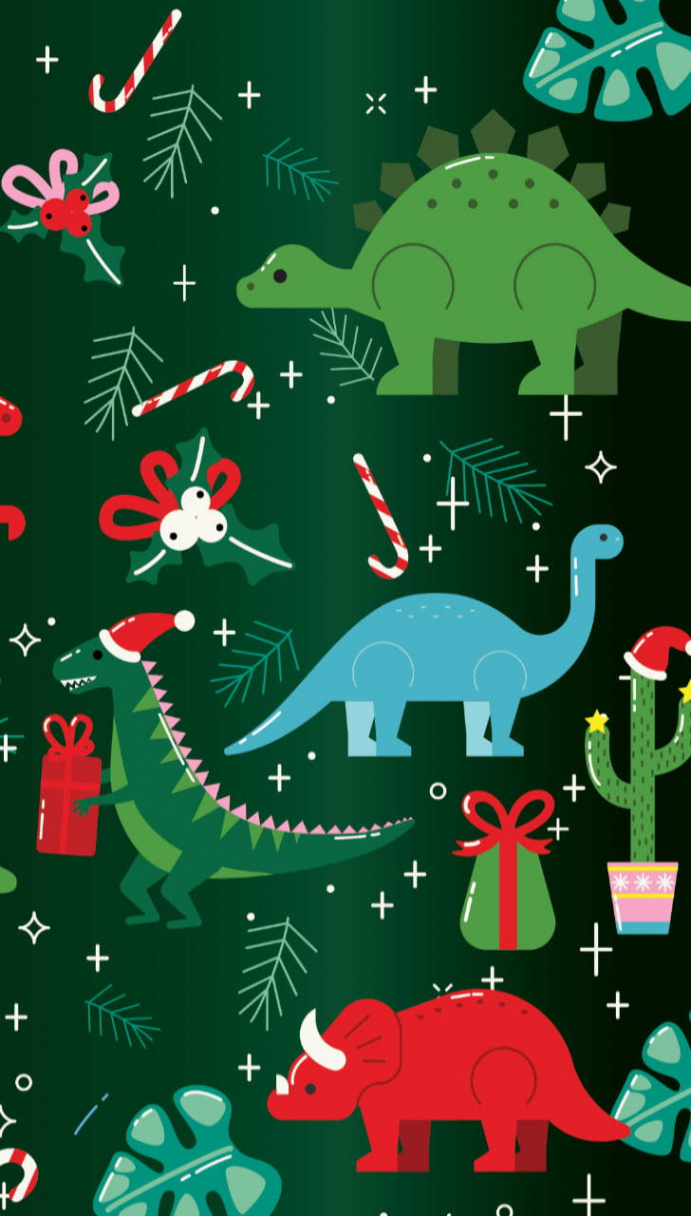 Download Cute Dinosaur Christmas Aesthetic Wallpaper  Wallpapers