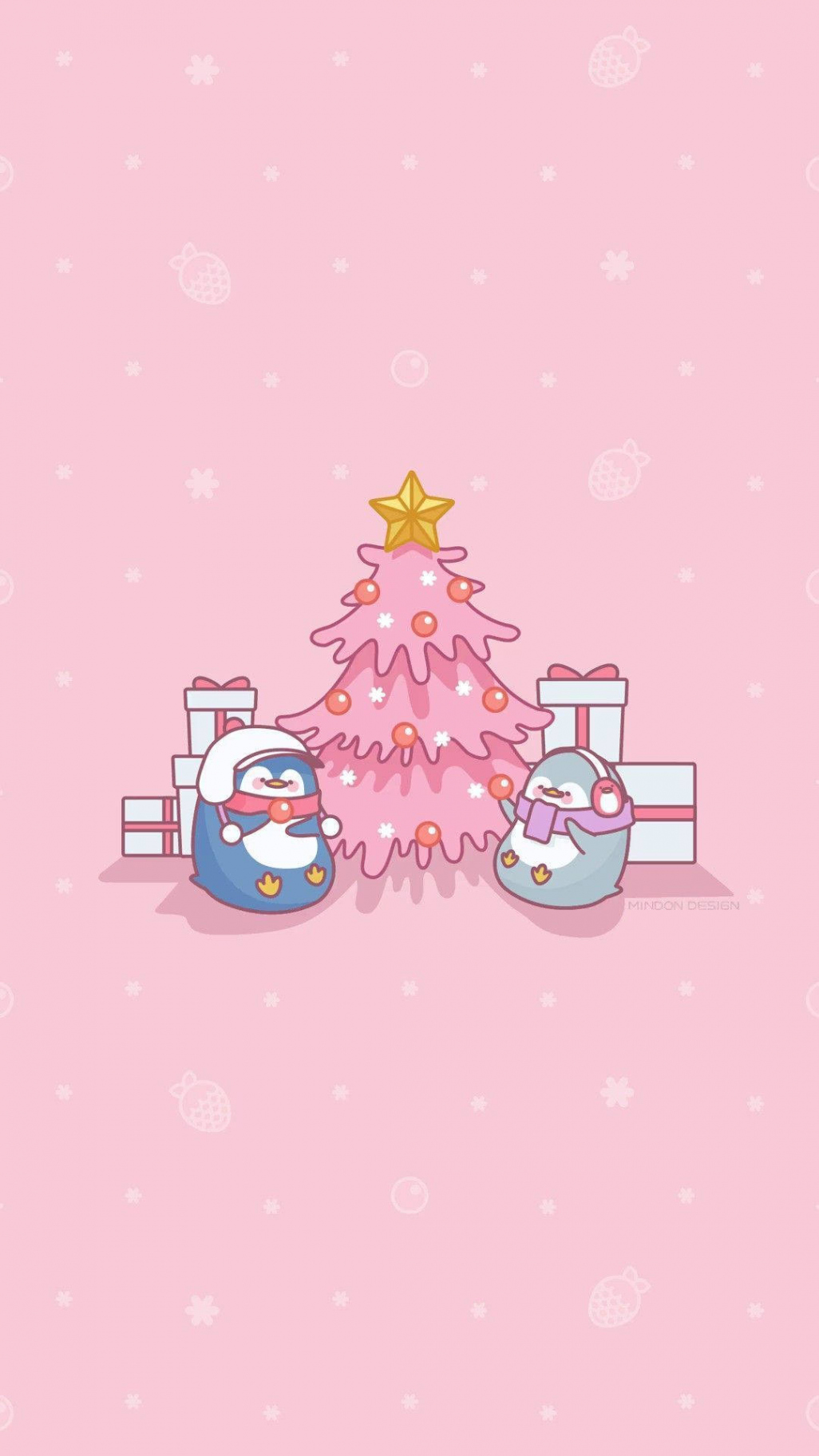 Download Kawaii Christmas Penguins Wallpaper  Wallpapers