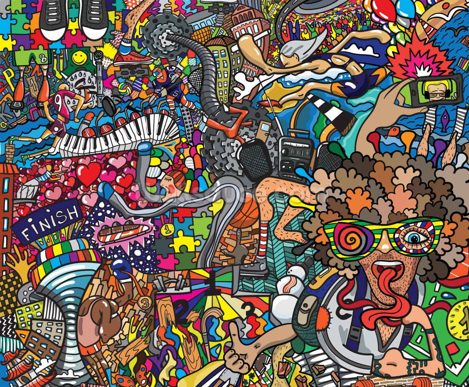 Download Nike Graffiti Colorful Random Doodles Wallpaper