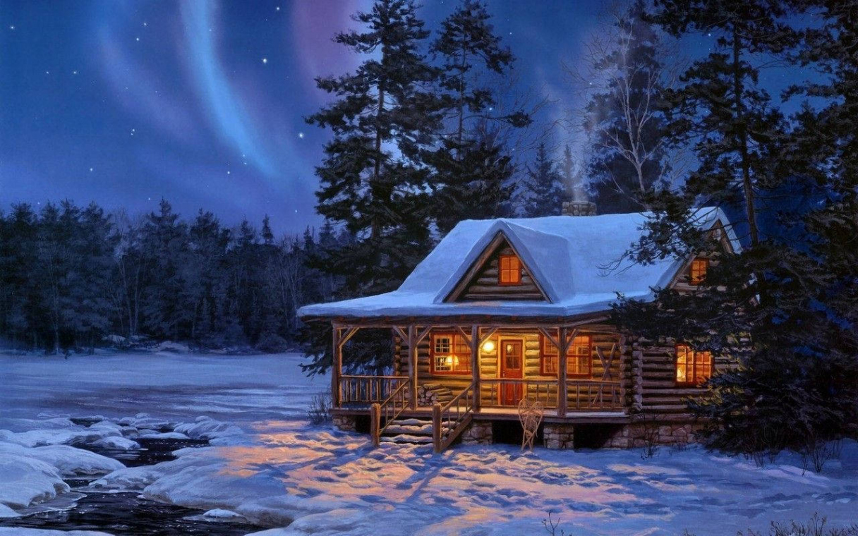 Download Old Aesthetic Christmas Cabin Wallpaper  Wallpapers