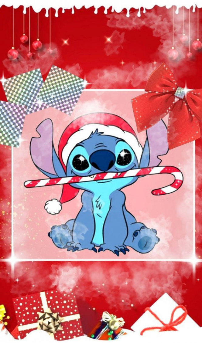 Download Red Christmas Stitch With Presents Wallpaper  Wallpapers