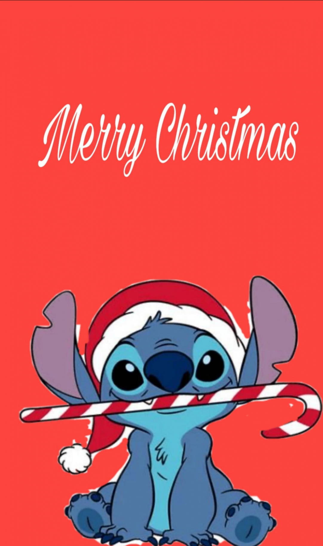 Download Simple Red Merry Christmas Stitch Wallpaper  Wallpapers