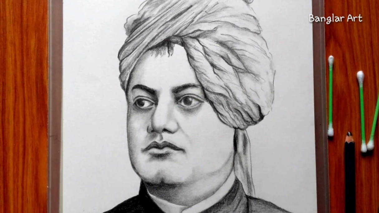 Drawing Swami Vivekananda  very easy pencil sketch