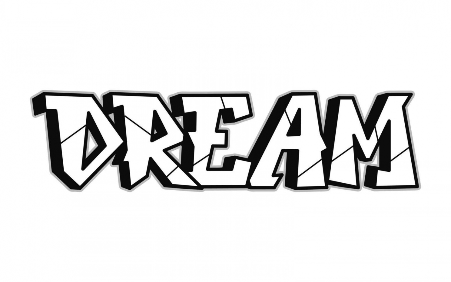 Dream word trippy psychedelic graffiti style letters