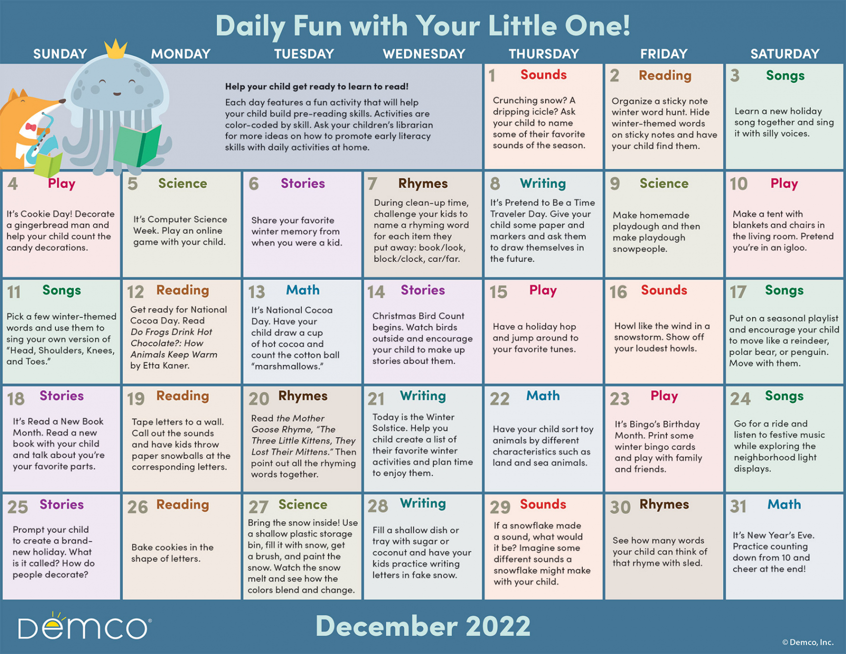 Early Literacy Activities — December : Activities, Books, and