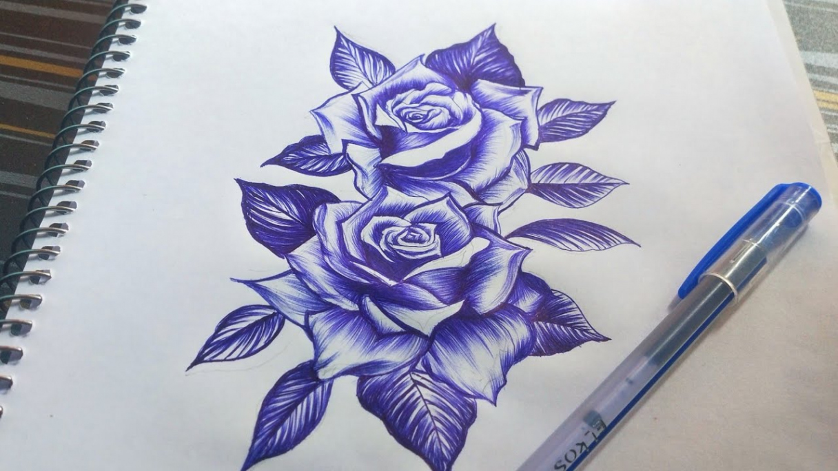 Easy and simple Rose drawing using pen #drawing