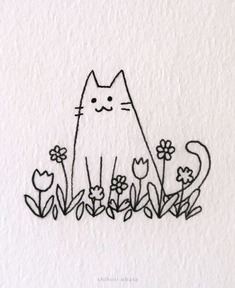 Easy Cat Drawing Ideas  Simple cat drawing, Cat doodle, Drawings