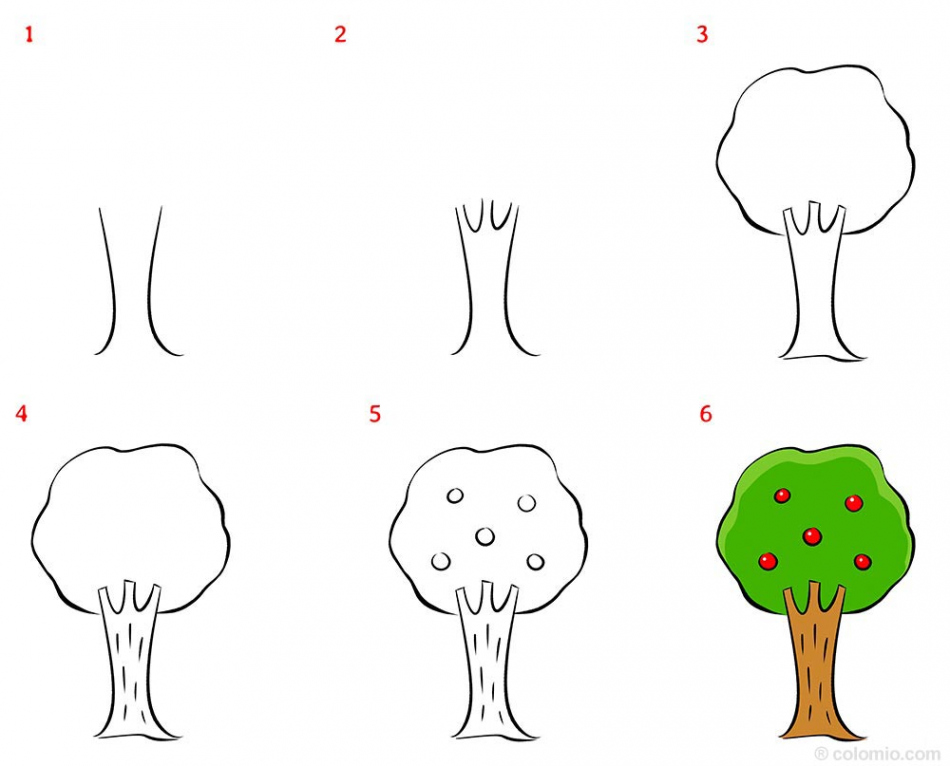 Easy Tree Drawing » How to draw a Tree