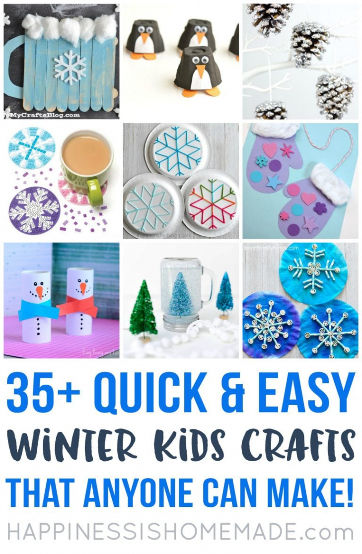 + Easy Winter Kids Crafts That Anyone Can Make - Happiness is