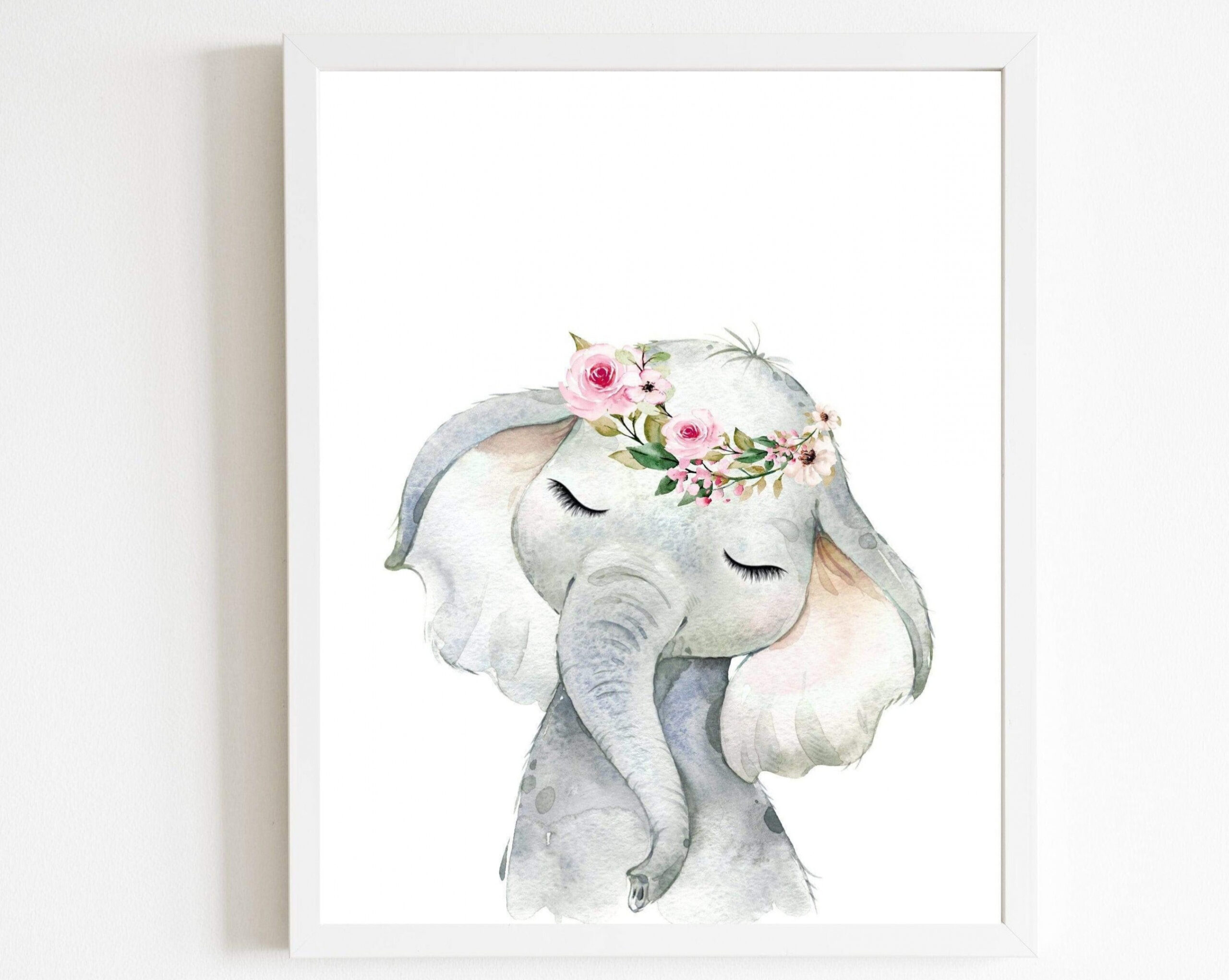 Elephant Wall Art  Elephant nursery decor  Baby girl nursery