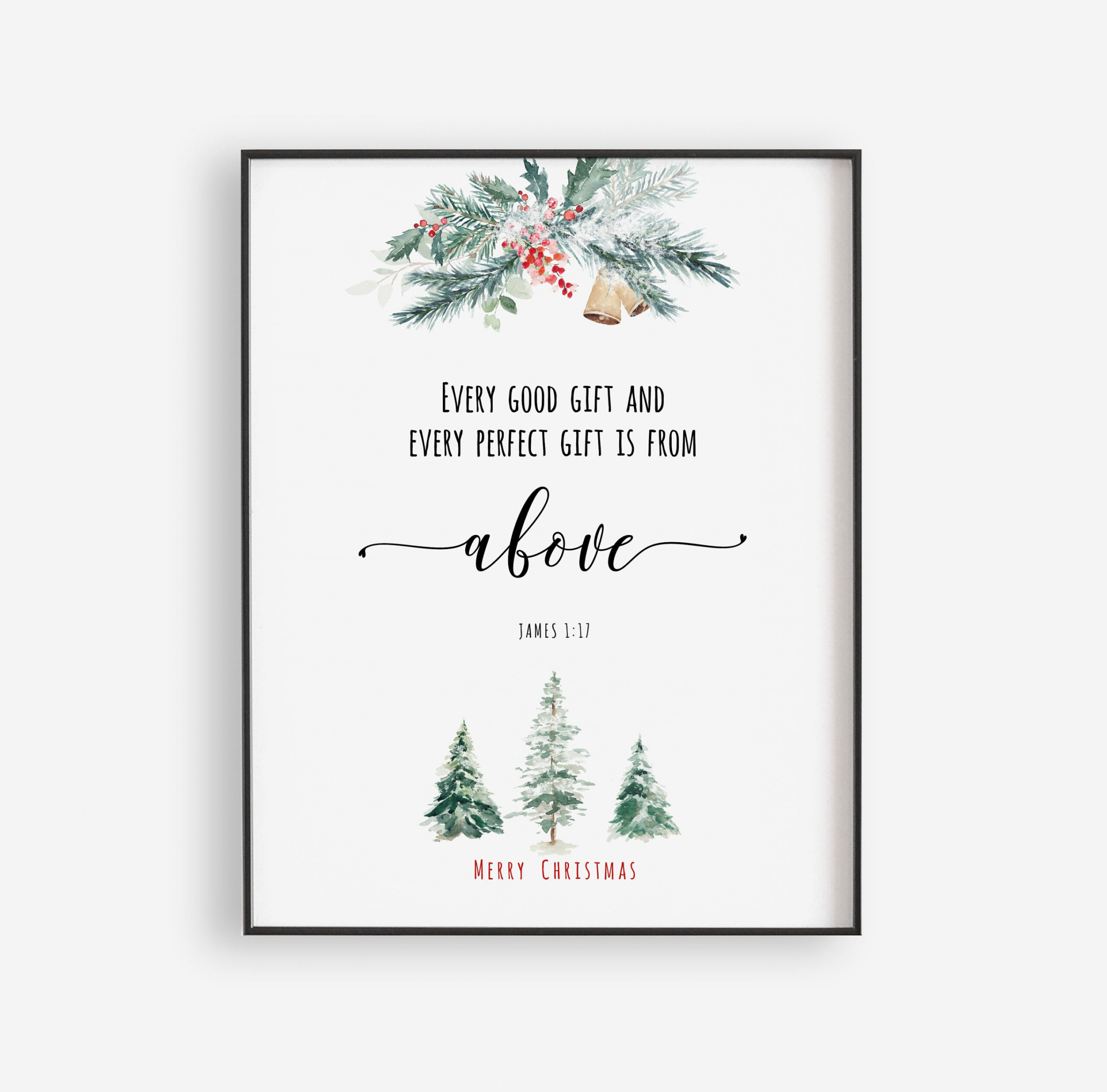 Every Good Gift Christmas Printables, Bible Verse Card Download