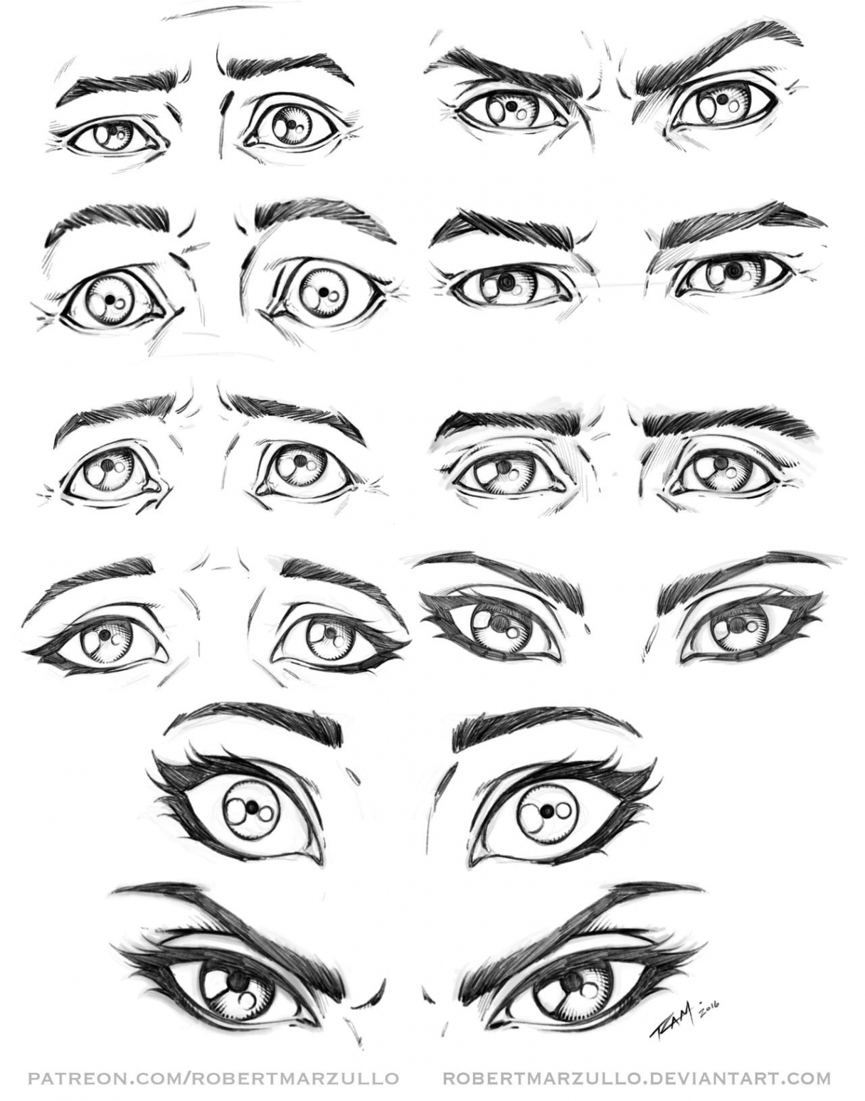 Eye Expressions Male and Female by robertmarzullo on DeviantArt