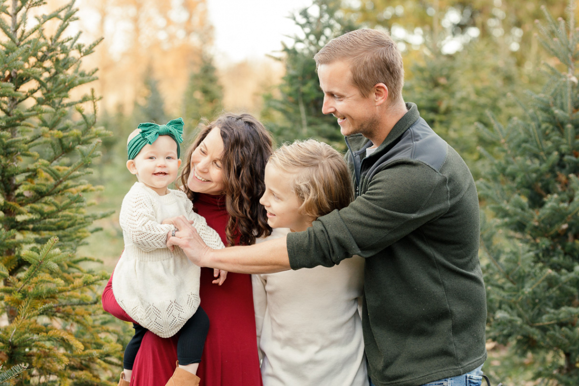 Family Photo Session at Christmas Tree Farm  Seely Family  Byers