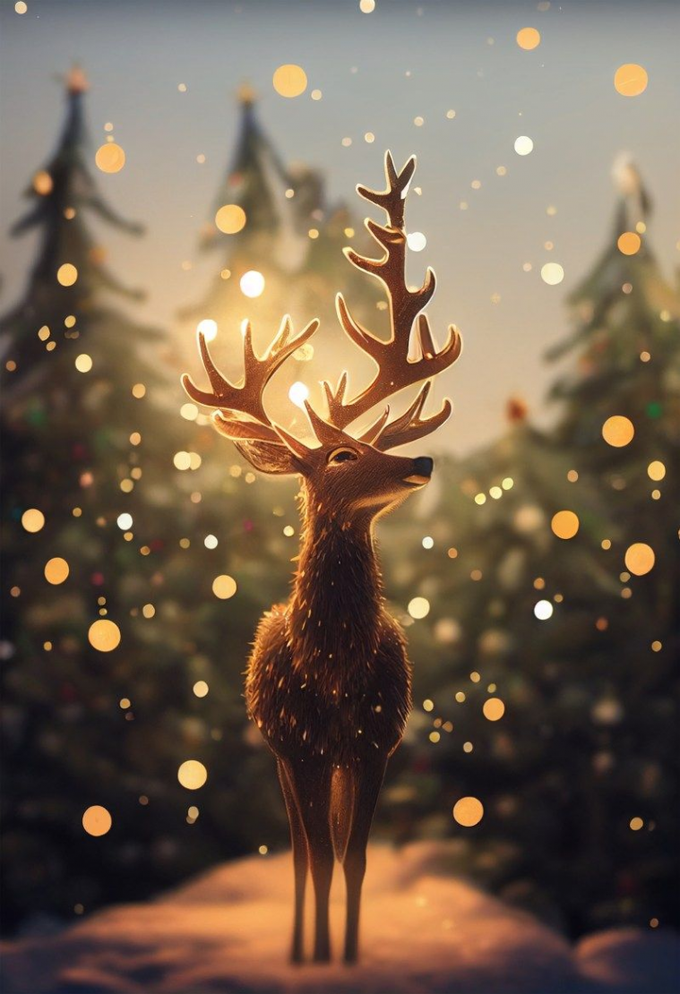 Festive Holiday Decor: Adorable Christmas Deer Figurine