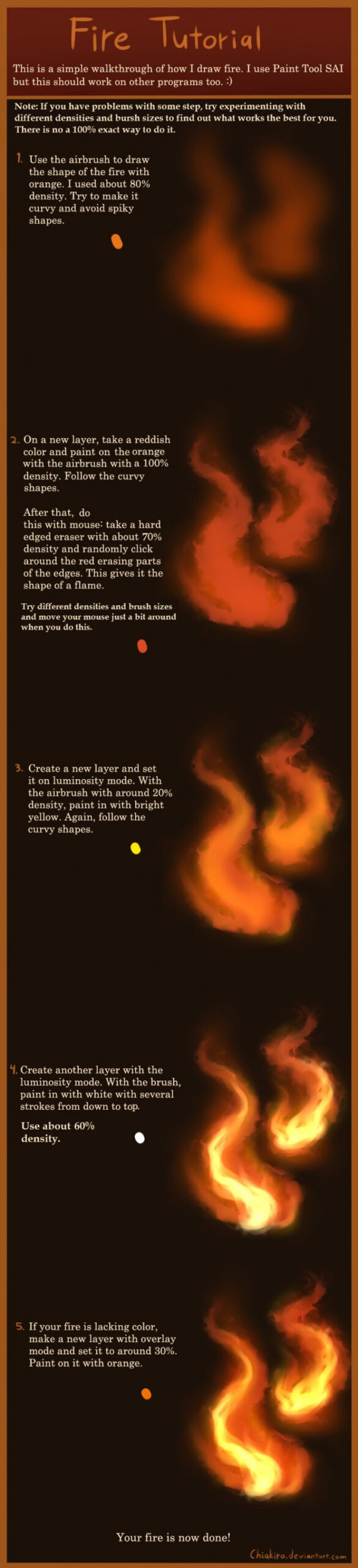 Fire Tutorial by Chiakiro on deviantART  Digital painting