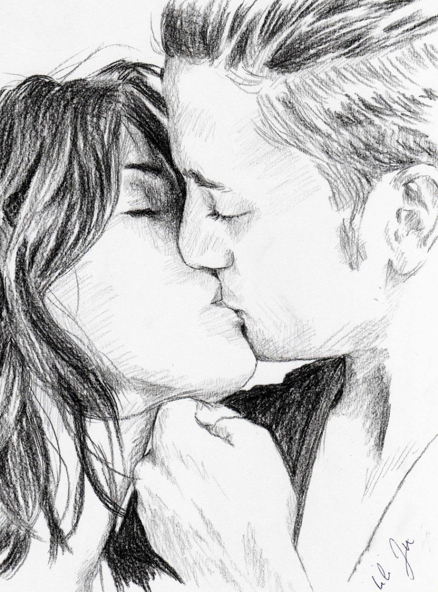 First Kiss, Pencil drawing