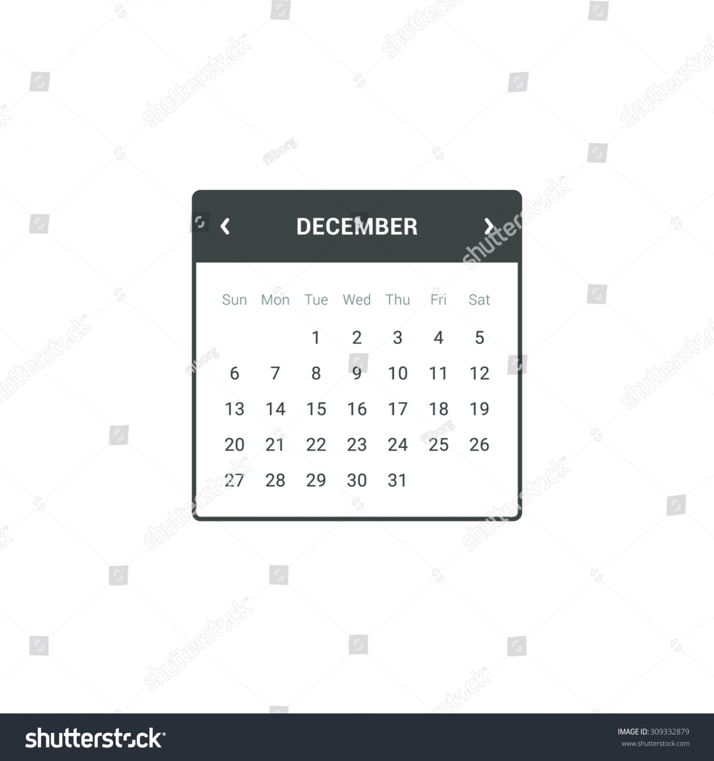 Flat Calendar Widget Web Mobile Apps: Stock-Vektorgrafik