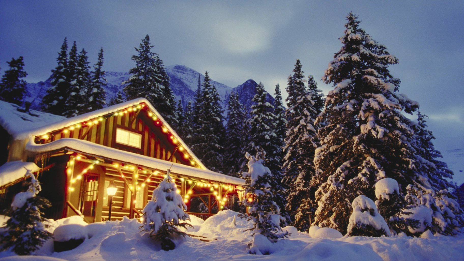 Free Christmas Cabin Wallpaper  Log cabin christmas, Cabin